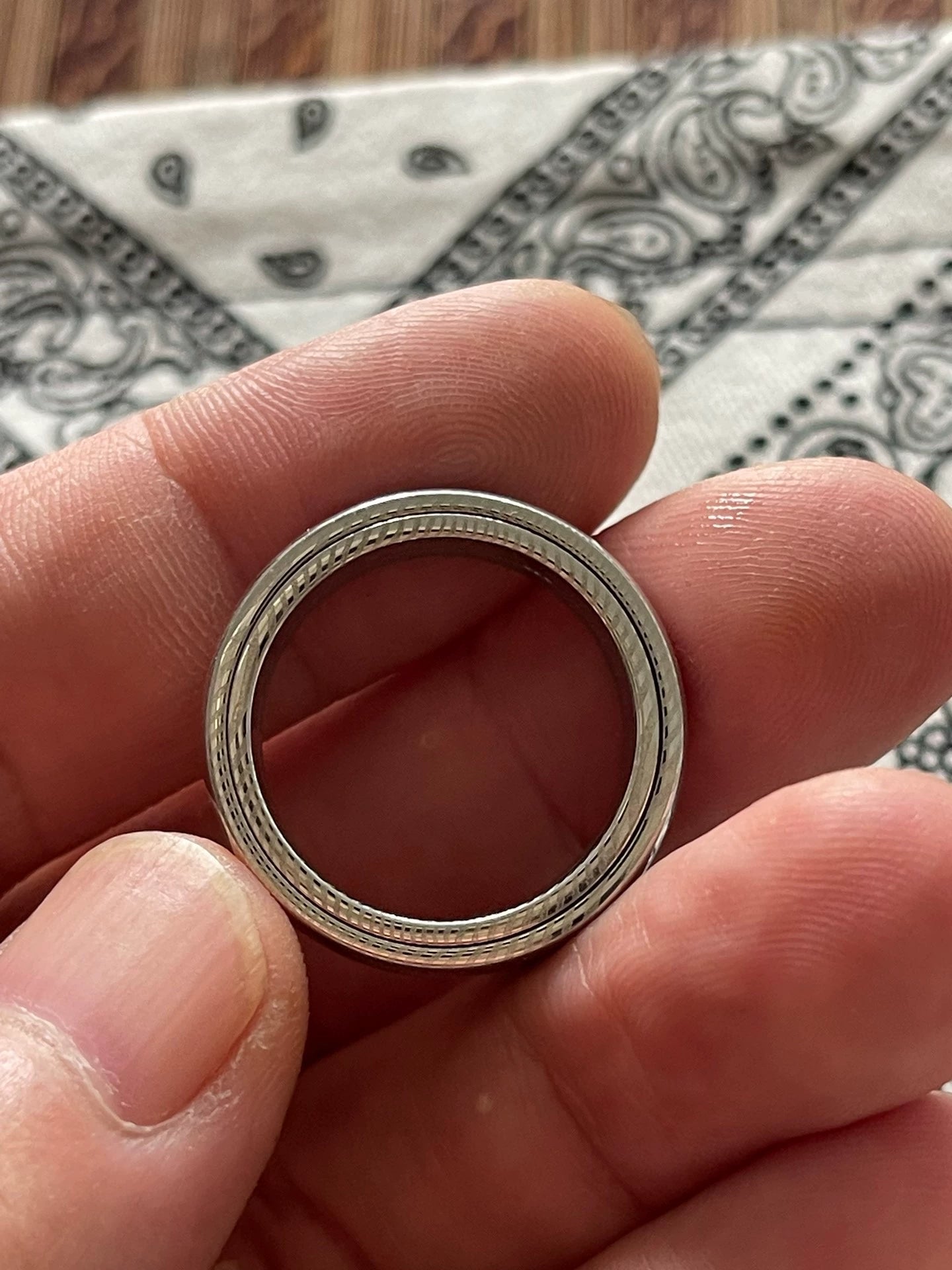 Pig Ring Damasteel Size #22