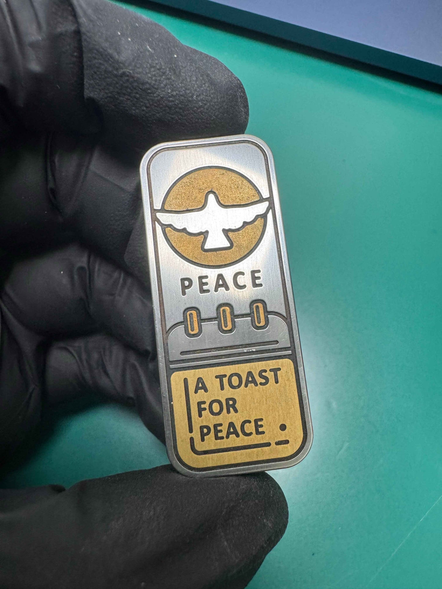 LEE STUDIO Peace Stainless Steel Engraved