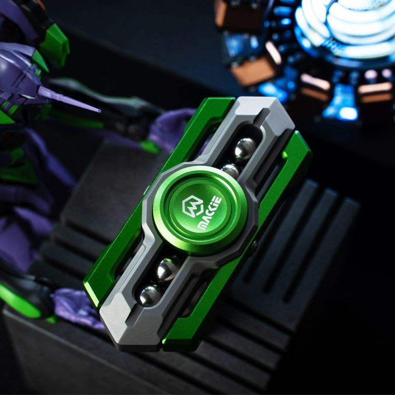 BAR Armored Knight Fidget Spiner Stainless steel body + green aluminum armor