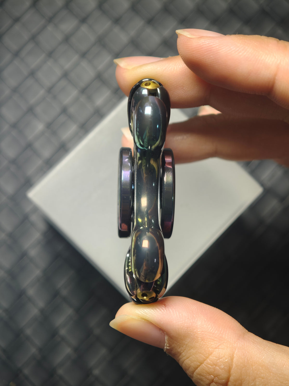 Demon Subduer Tuning Fork Bone Zirconium Oil Slick