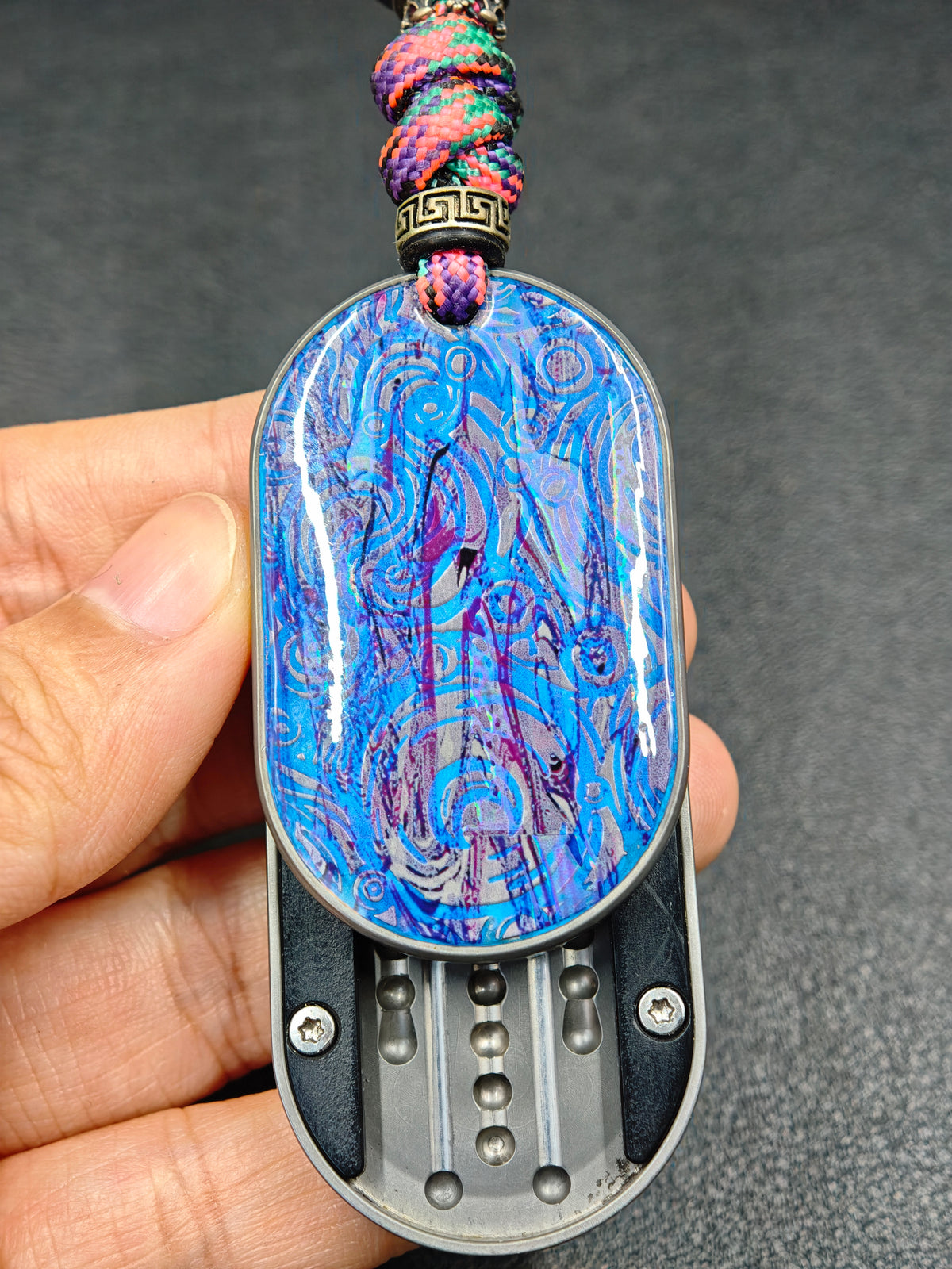 Van Gogh Stainless Steel Stonewashed Resin-Sealed Engraved