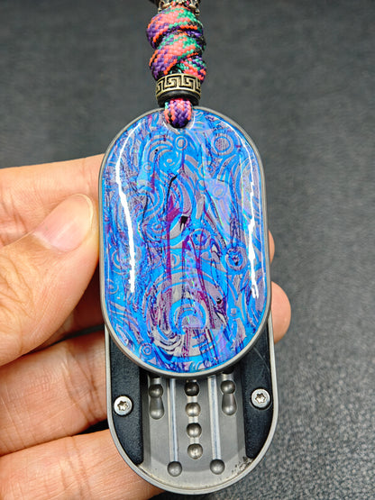 Van Gogh Stainless Steel Stonewashed Resin-Sealed Engraved