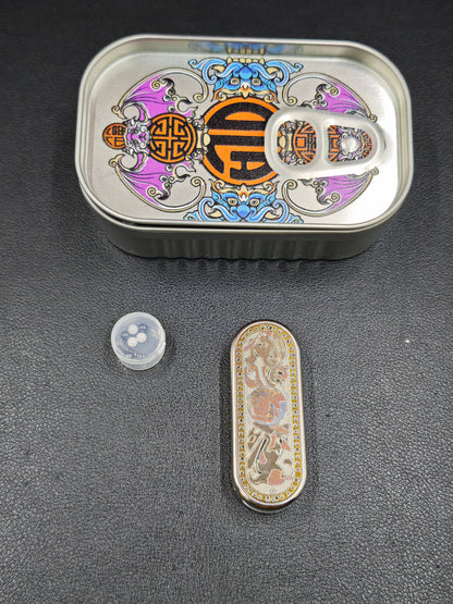 Ming Yin Titanium Color-Anodized Engraved