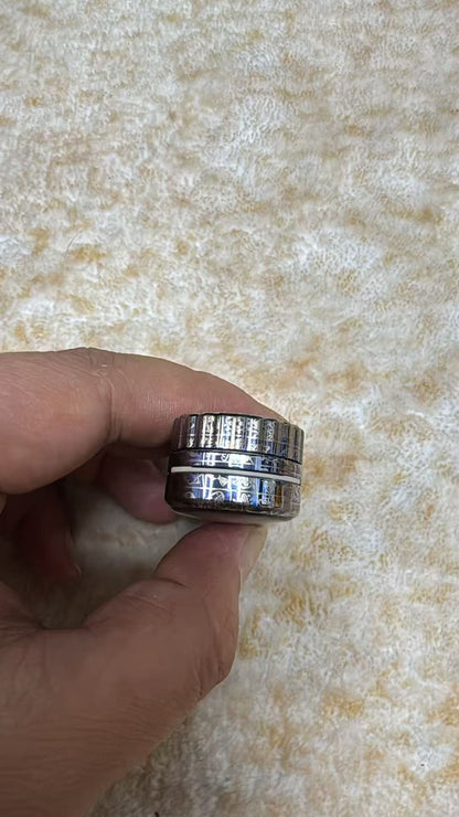 BGM Titanium Color-Anodized Resin-Sealed Engraved Polished