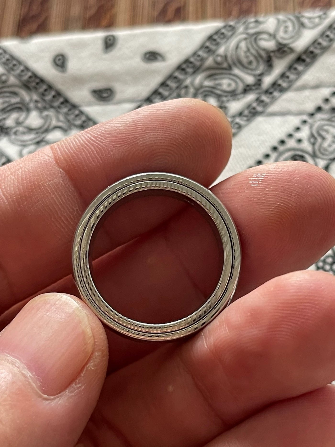 Pig Ring Damasteel Size #22