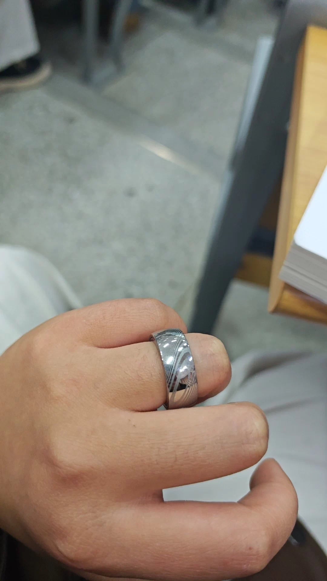 Pig Ring Damasteel Size #14