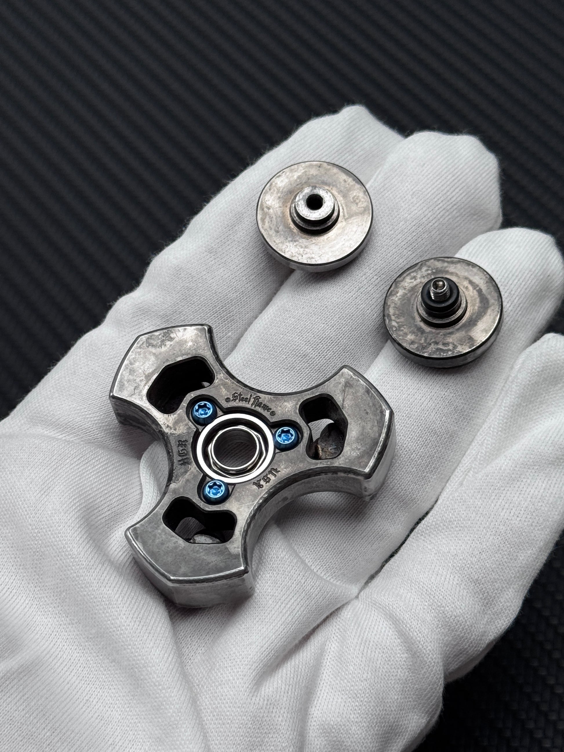 Three Leaf Skull Brass Stainless Steel