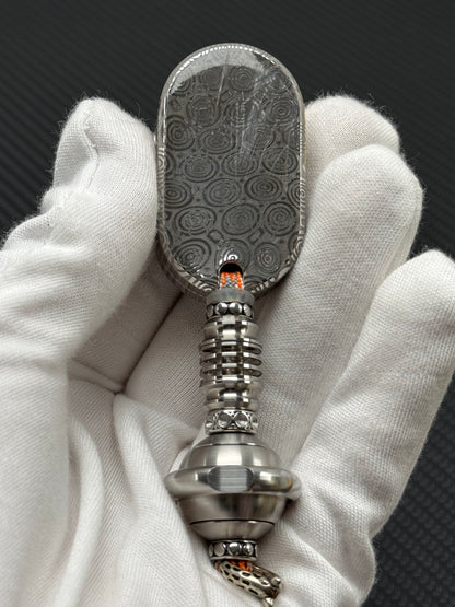 Greedy Cat Stainless Steel Resin-Sealed Engraved