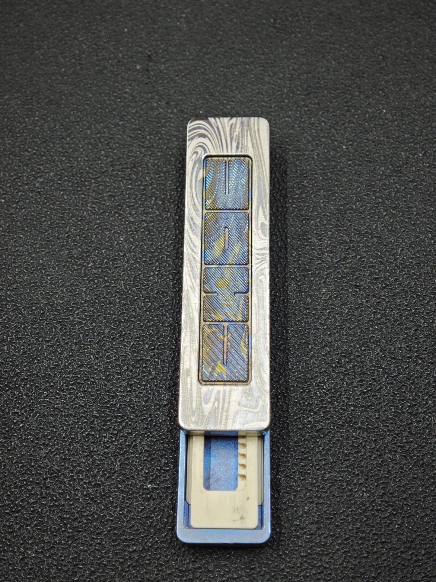 Choc Titanium Color-Anodized Engraved