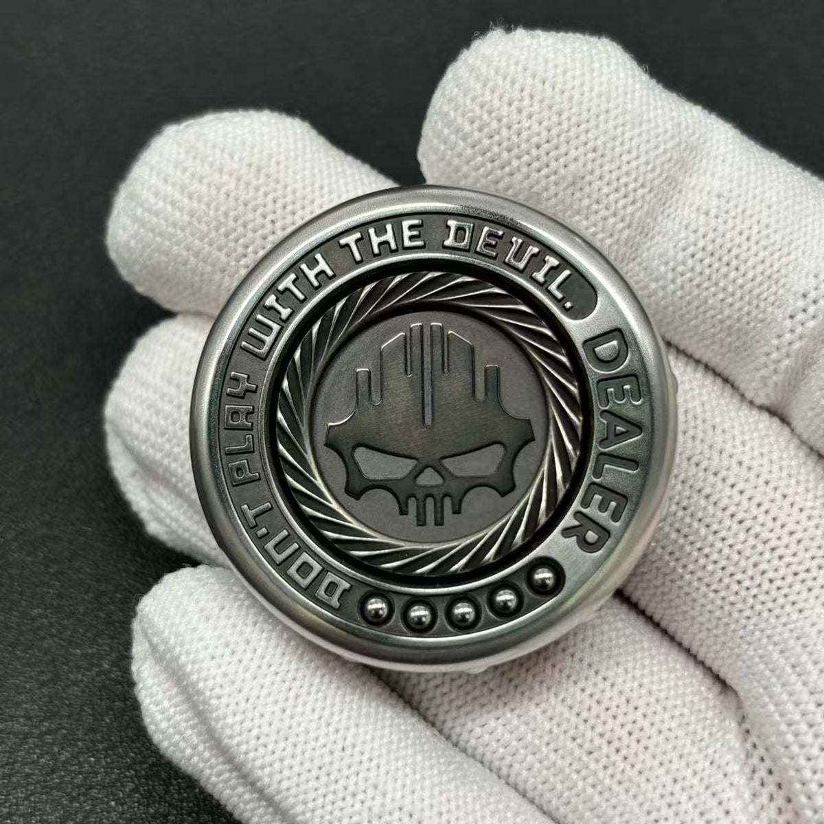 Dealer Button Stainless Steel