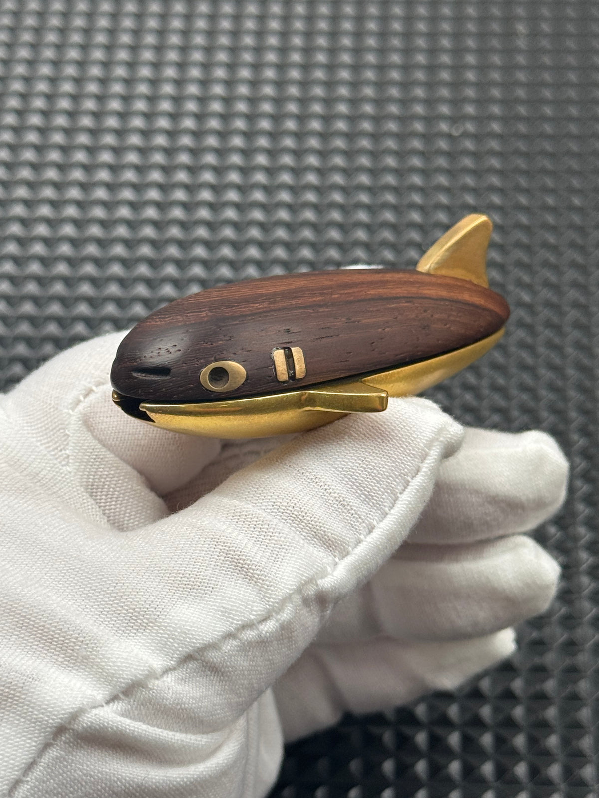 Mini Red Bean Shark Brass