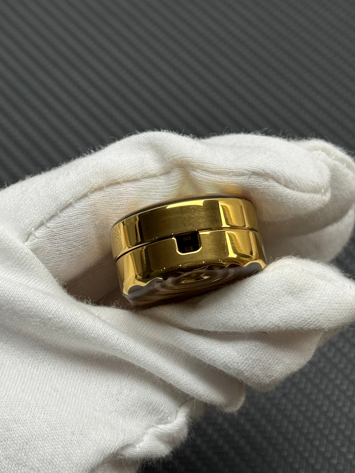 Ripple 2.0 Stainless Steel Gold Plated Resin-Sealed Engraved