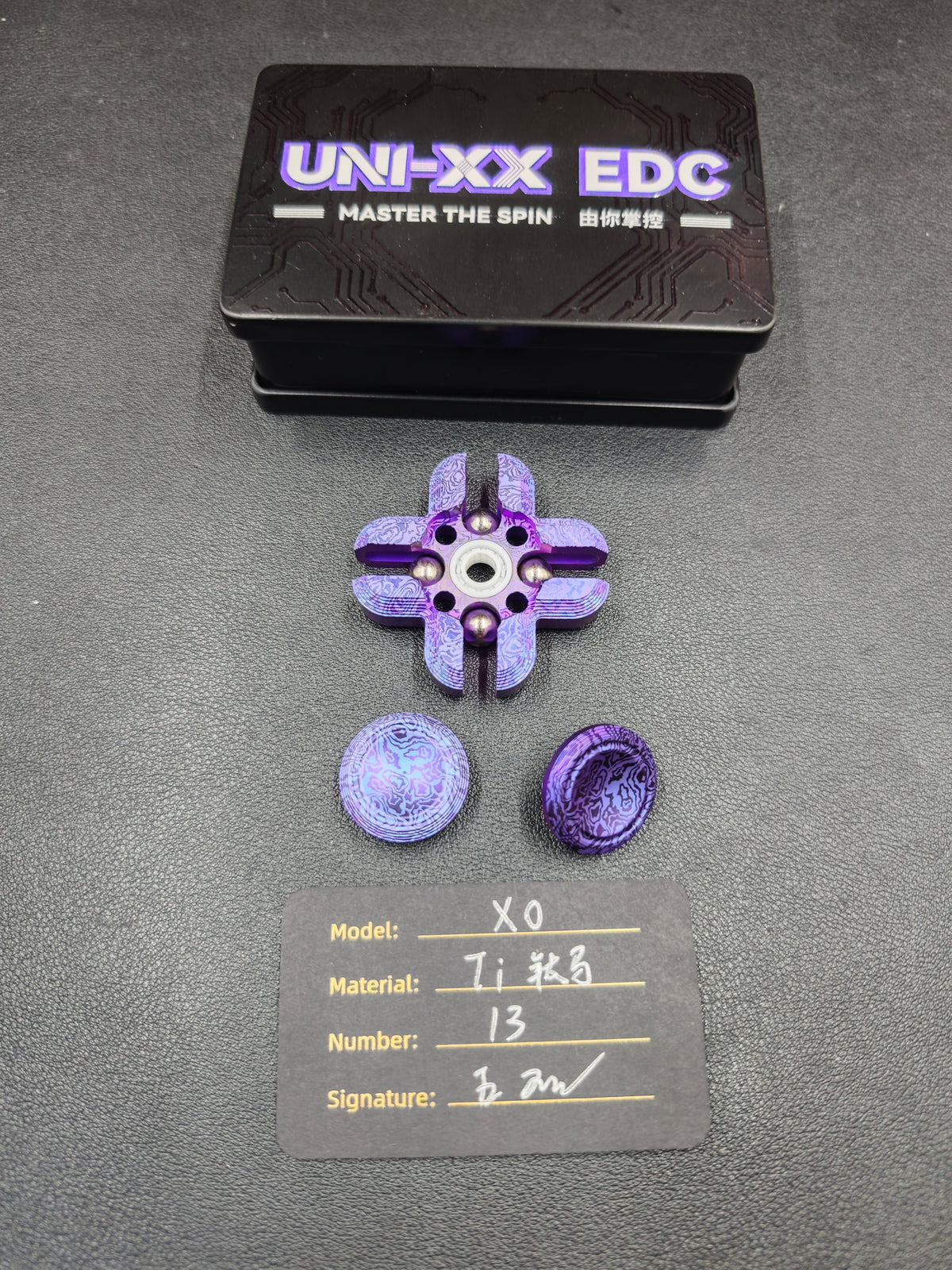 XO Titanium Color-Anodized Engraved