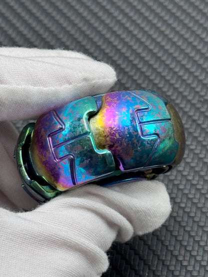 Pillbug Precision Machined Shell-Opening Metal Crystallized Titanium
