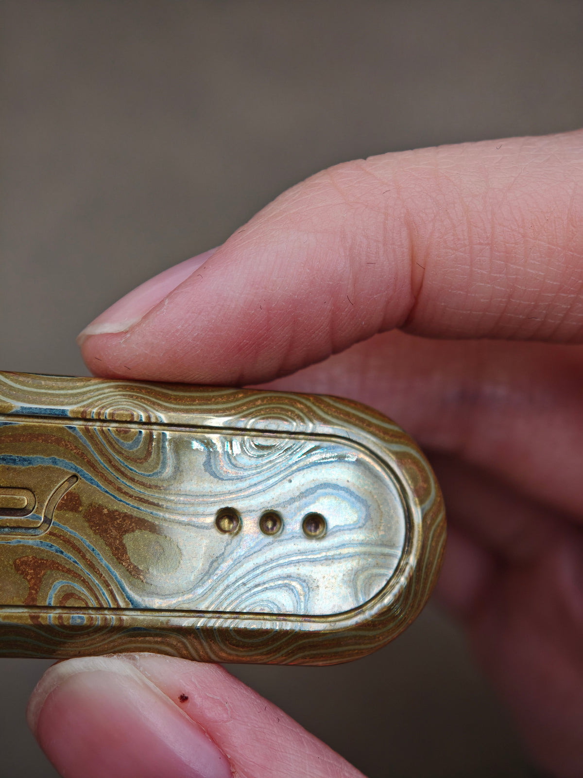 Lucky Draw Mokume Etched Polished