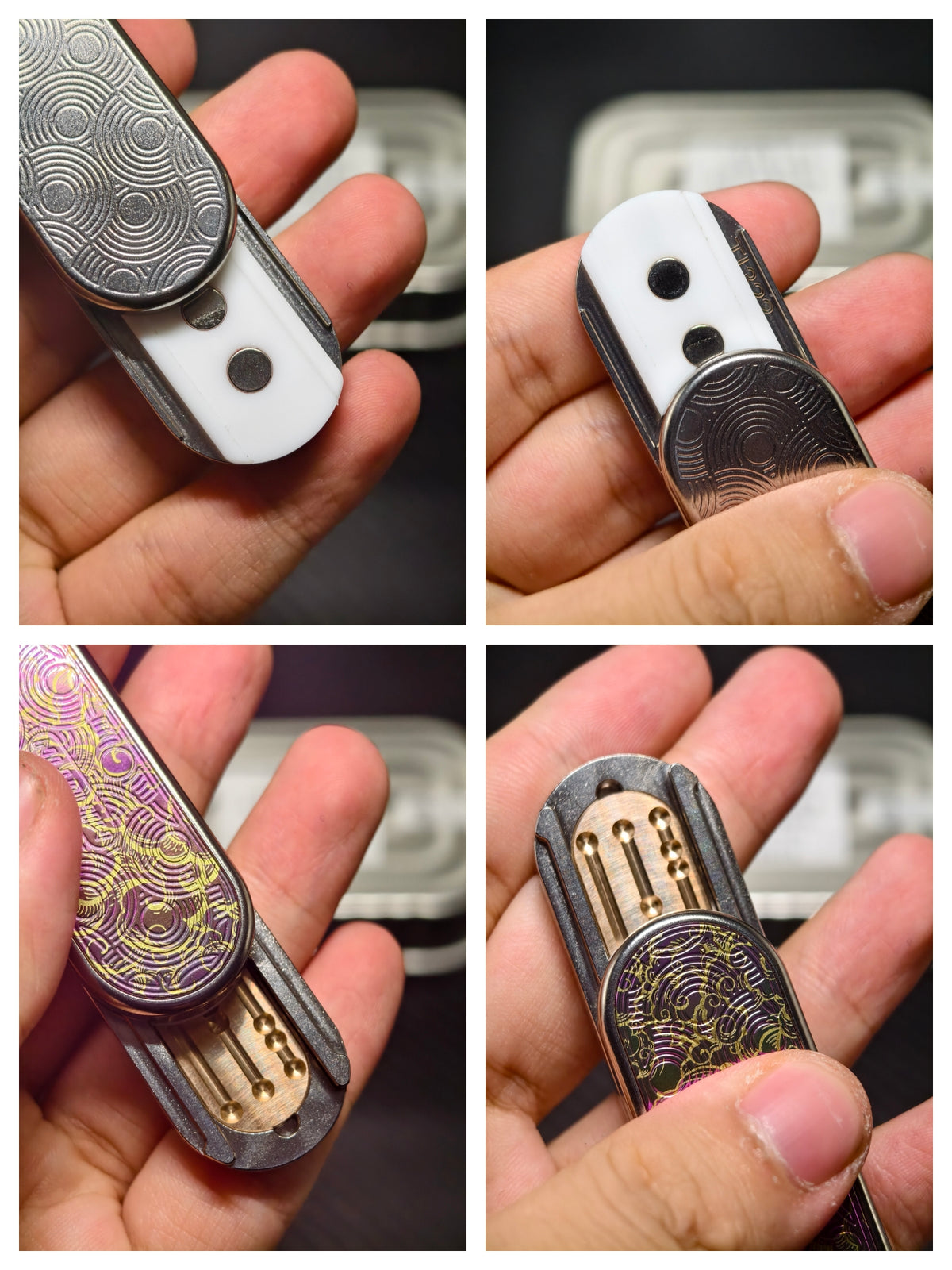 Ming Yin Titanium Color-Anodized Engraved