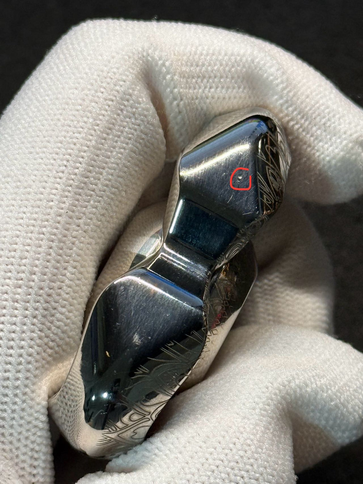 Feather Titanium Engraved