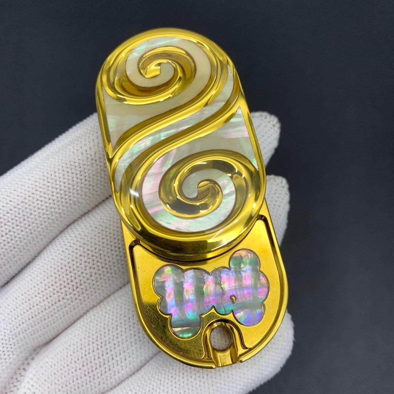 Ripple 2.0 Stainless Steel Gold Plated Resin-Sealed Engraved