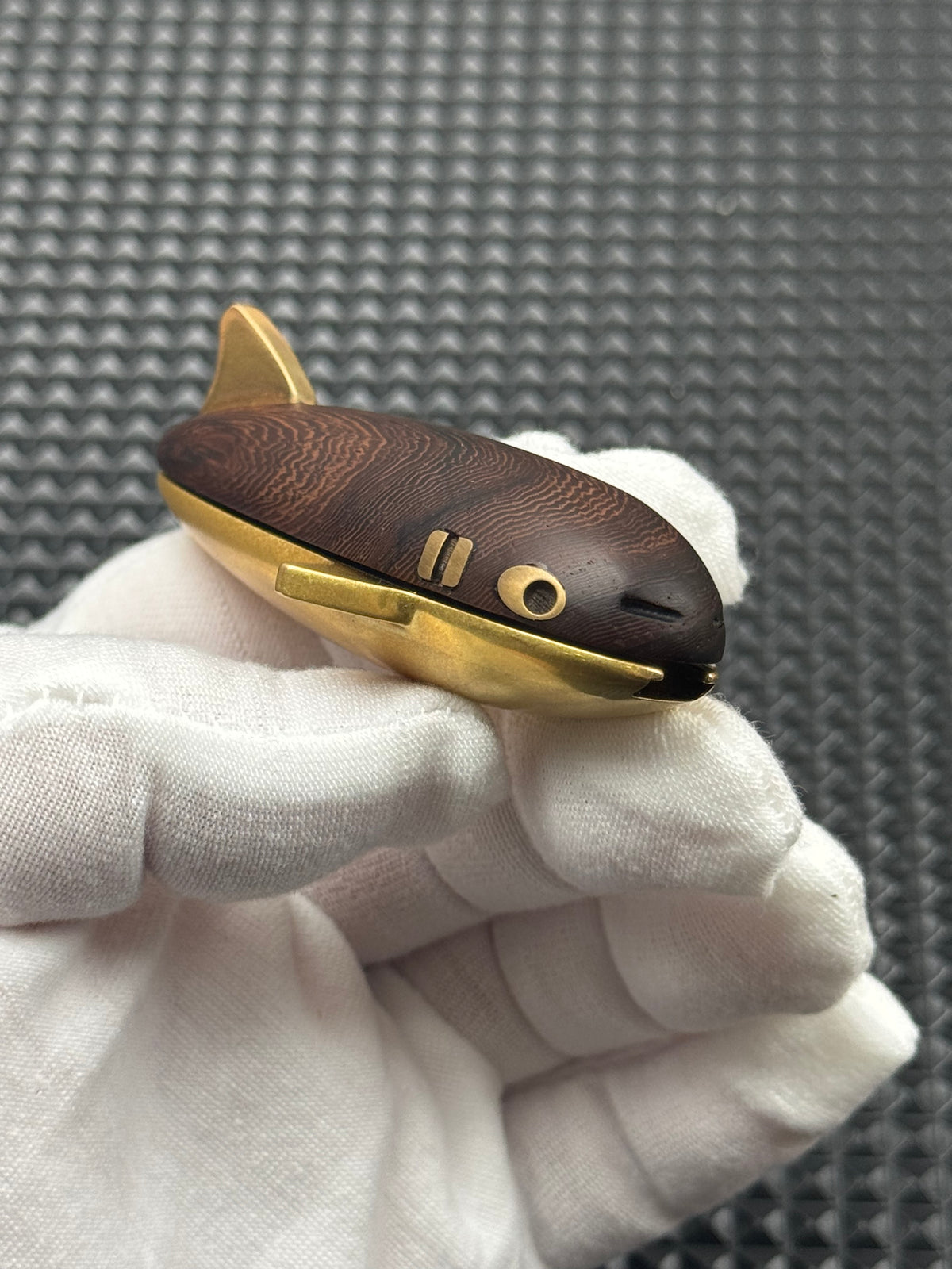 Mini Red Bean Shark Brass