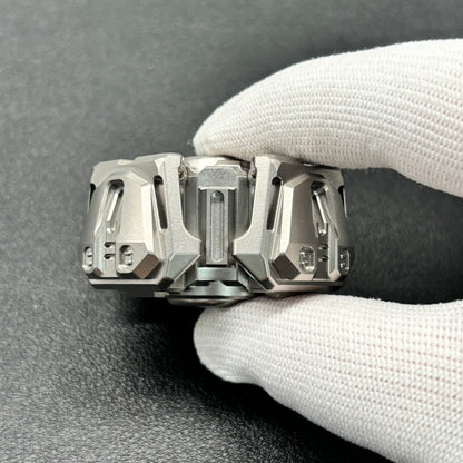Ancient Iron Shell Opening Titanium Polished