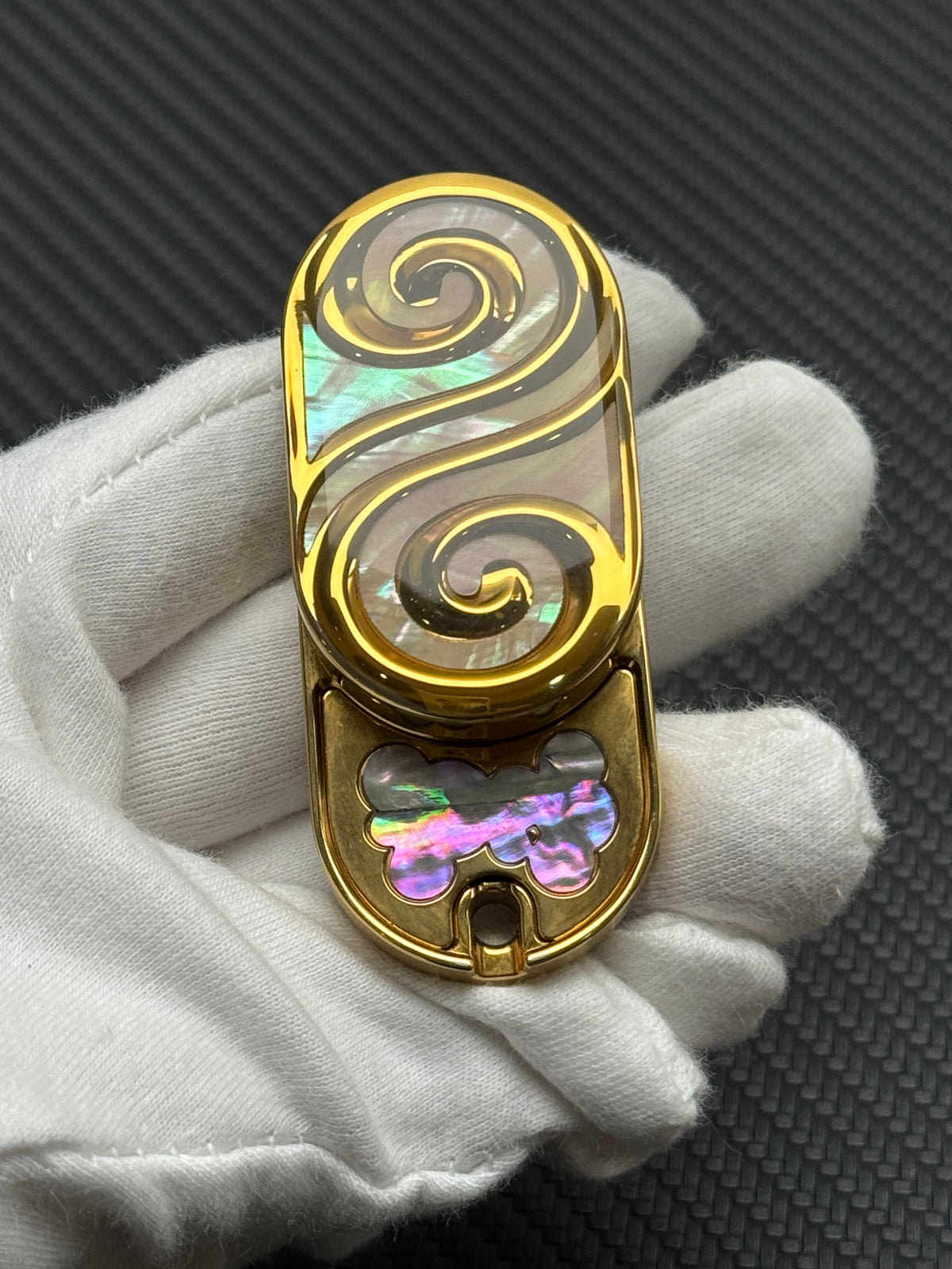 Ripple 2.0 Stainless Steel Gold Plated Resin-Sealed Engraved