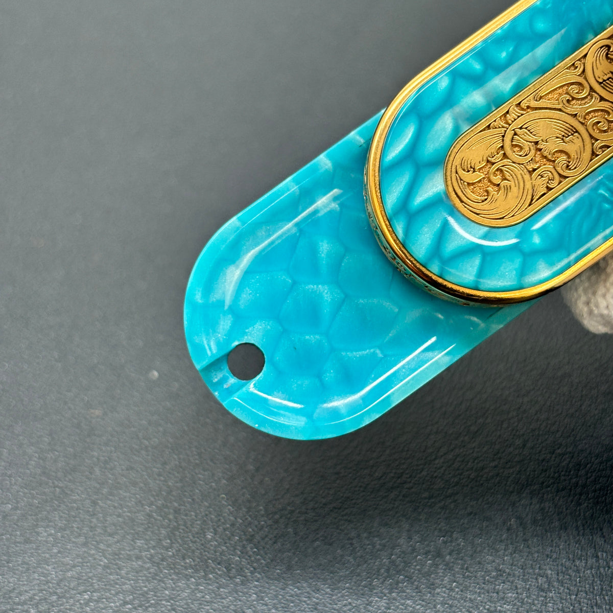 ALPHA X Titanium Gold Plated Engraved