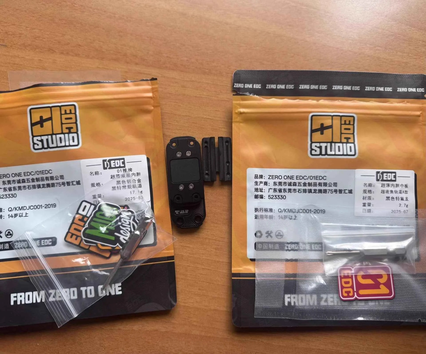 01EDC Slider No.12 Shell Zirconium + Buckyball Core