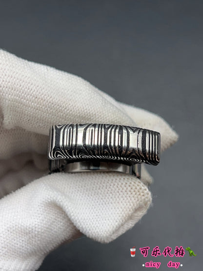Stubby Damasteel Etched