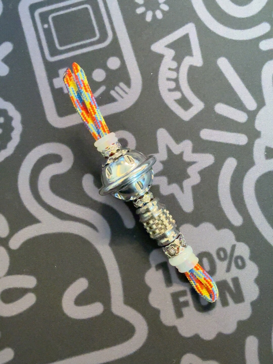 Planet Lanyard Bead, Stainless Steel