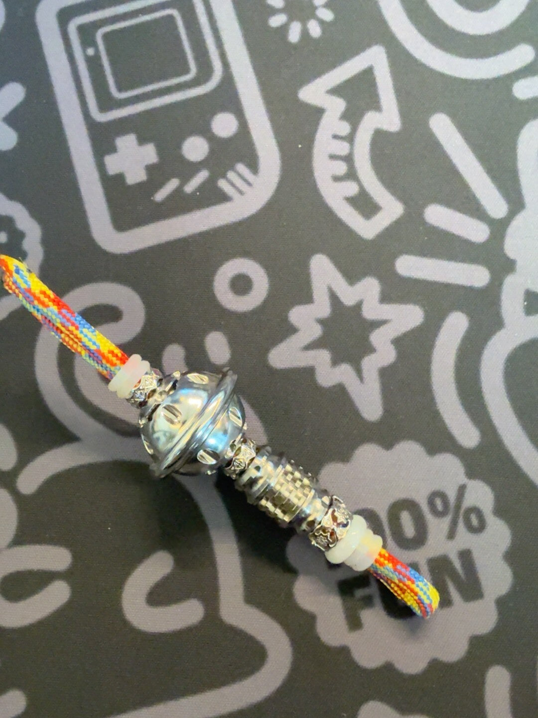 Planet Lanyard Bead, Stainless Steel