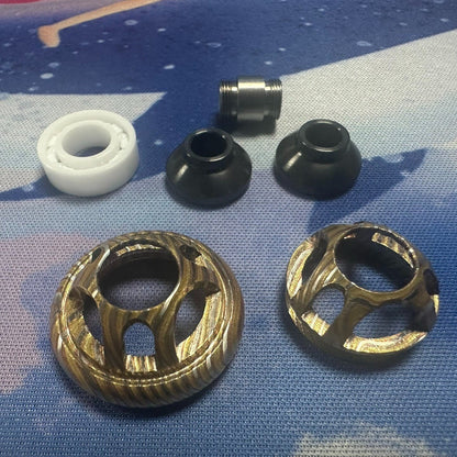 Planet Lanyard Bead, Zirconium, Mokume