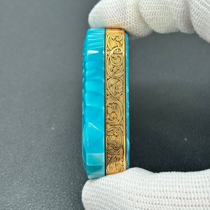 ALPHA X Titanium Gold Plated Engraved