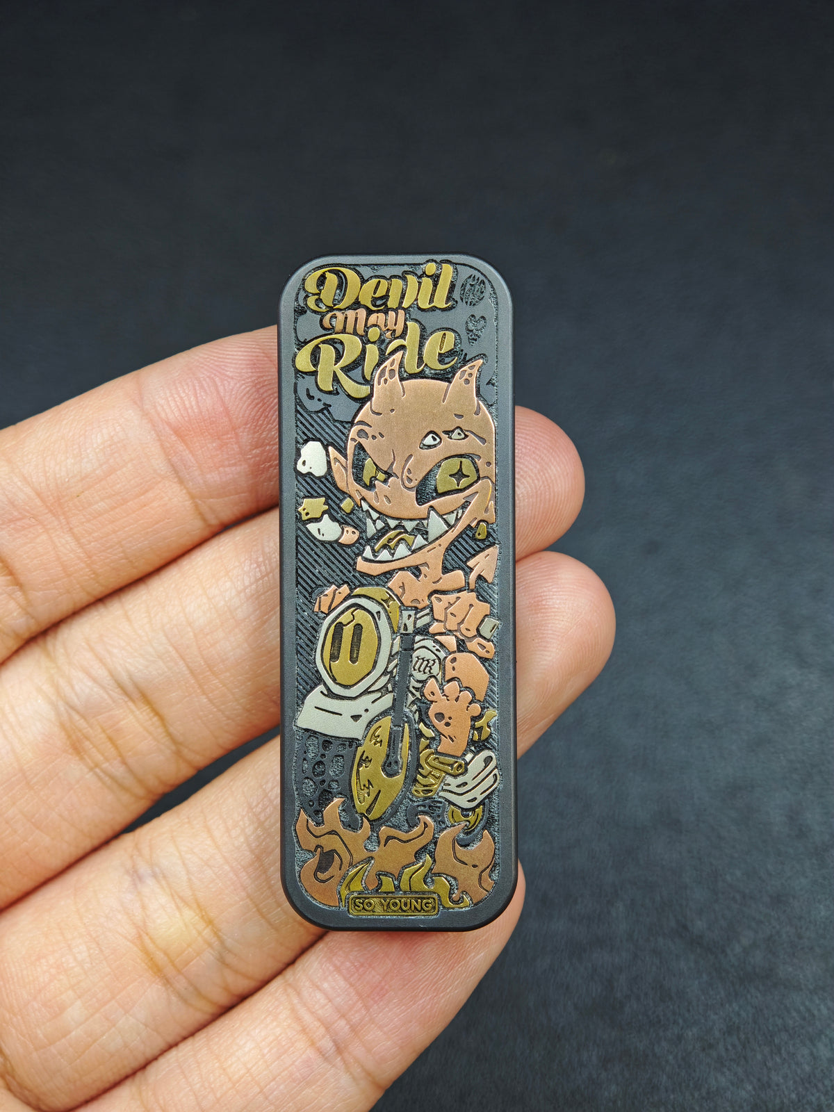 Ghost Rider Zirconium Engraved