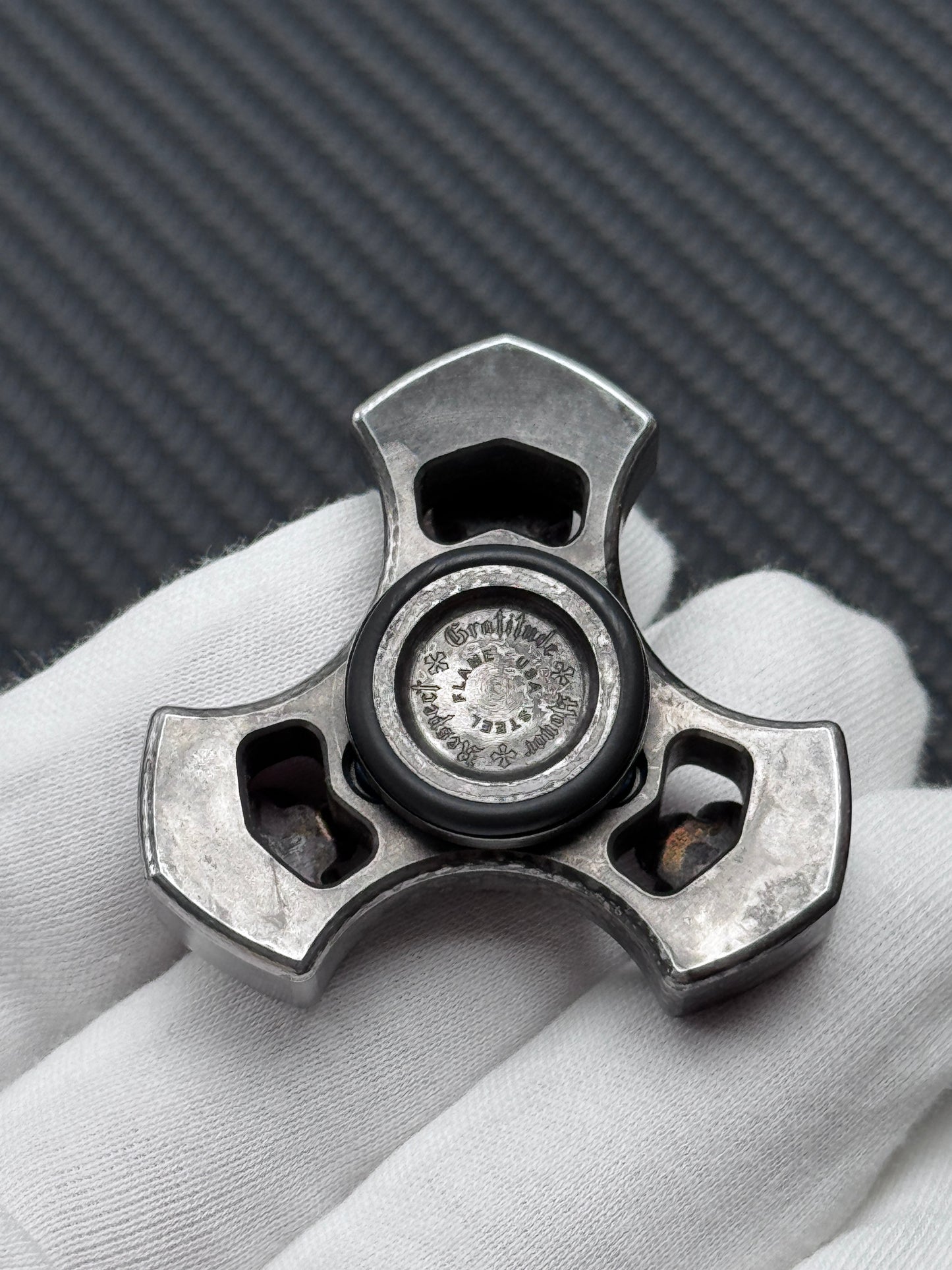 Three Leaf Skull Brass Stainless Steel