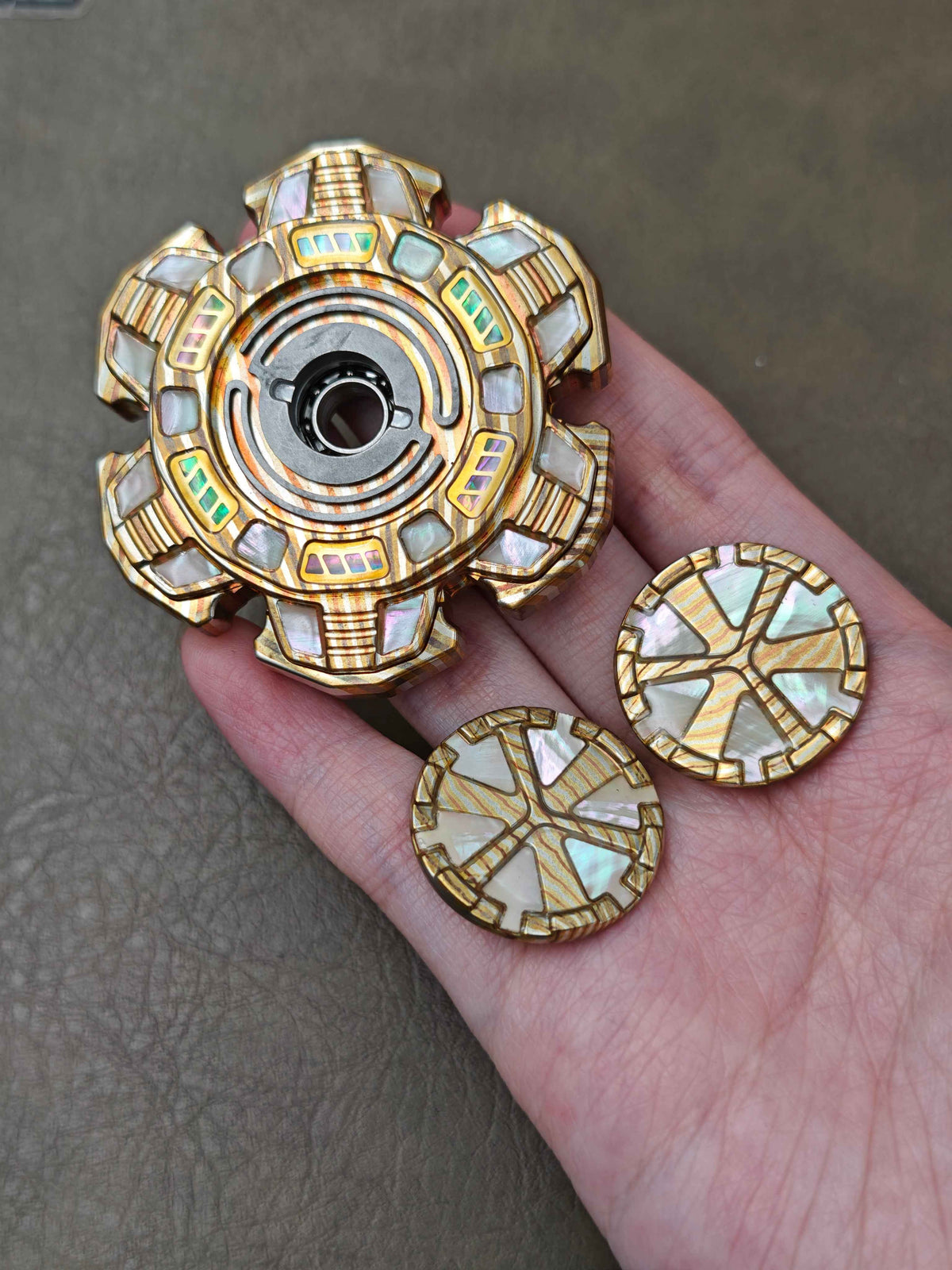 Triple Leaf Ignition Shell Opening Copper MOP Mokume Ceramic Limited Edition