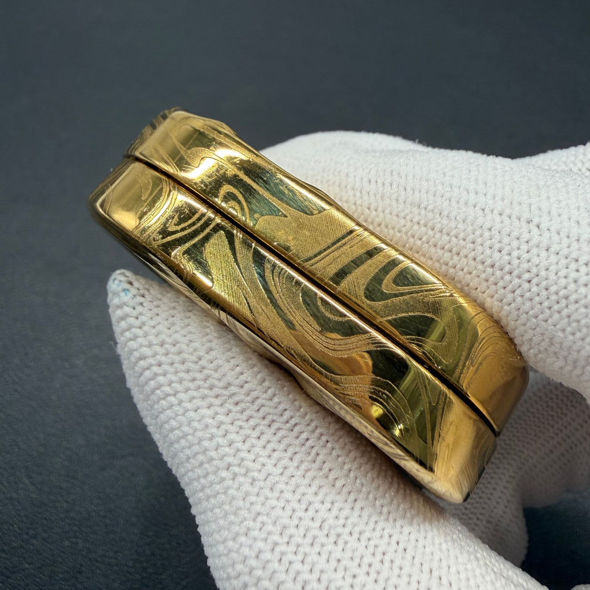 Ripple 2.0 Stainless Steel Gold Plated Engraved