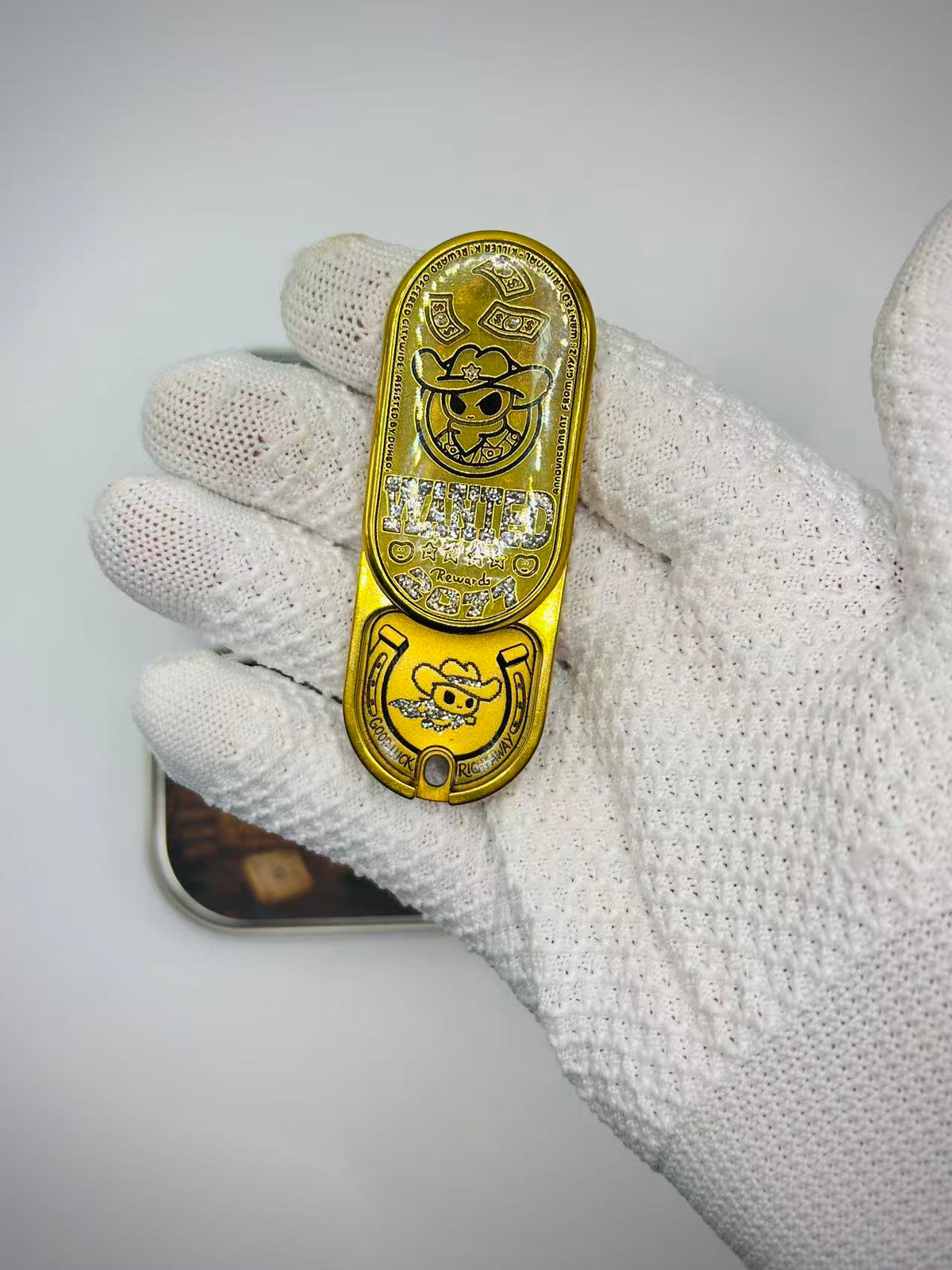 Cowboy Stainless Steel Gold Plated Resin-Sealed