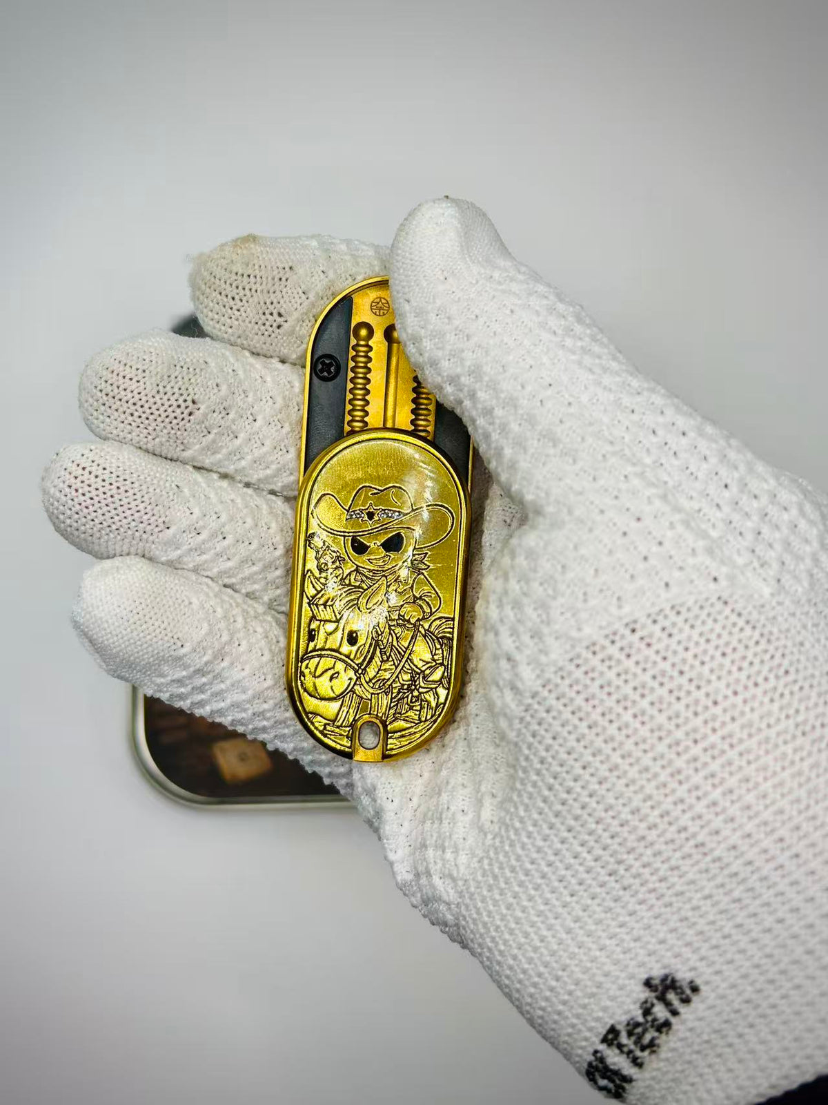 Cowboy Stainless Steel Gold Plated Resin-Sealed