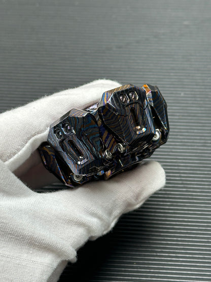 Ancient Iron Shell Opening Zircuti Polished