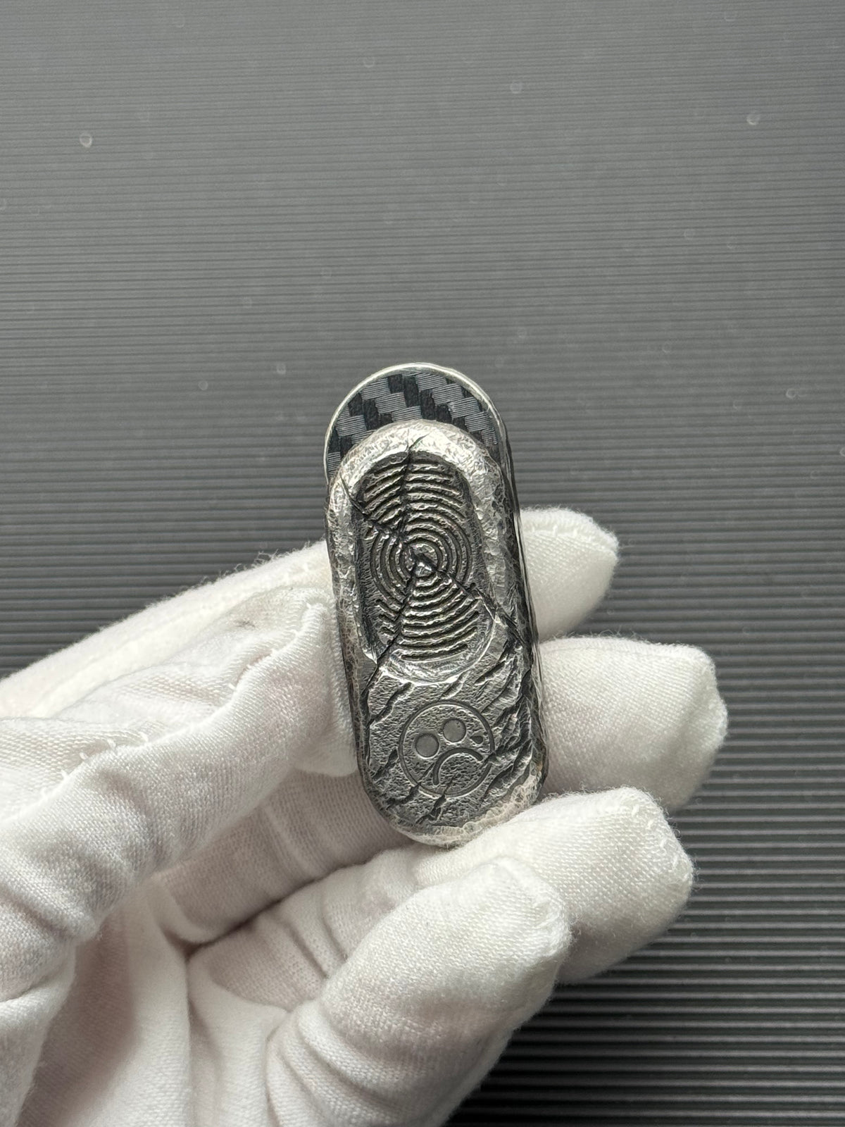 Top B Stainless Steel Stone Textured Engraved