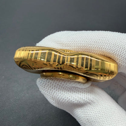 Mirage Stainless Steel Gold Plated Engraved Polished
