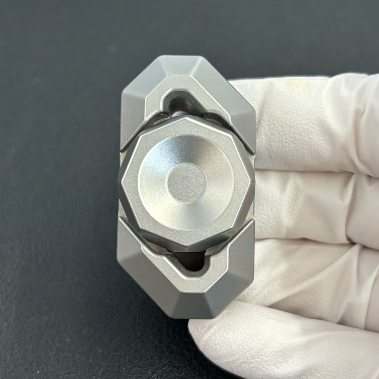 Crystal Twin Leaf Stainless Steel Blasted