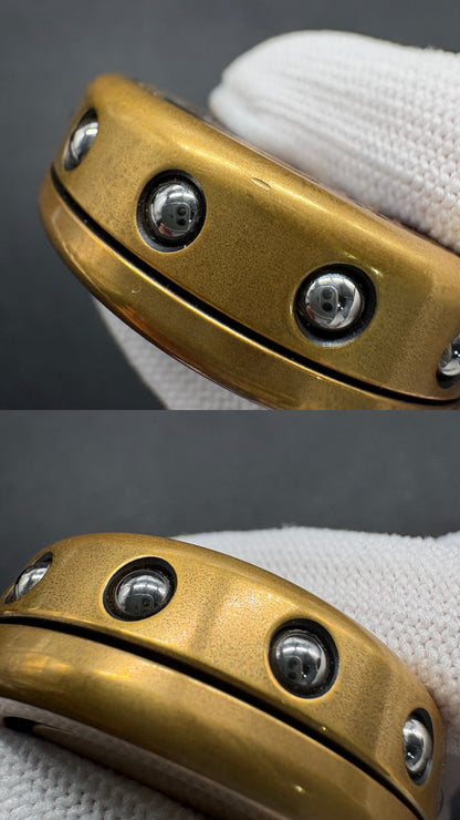 Dealer Button Brass Distressed Polished