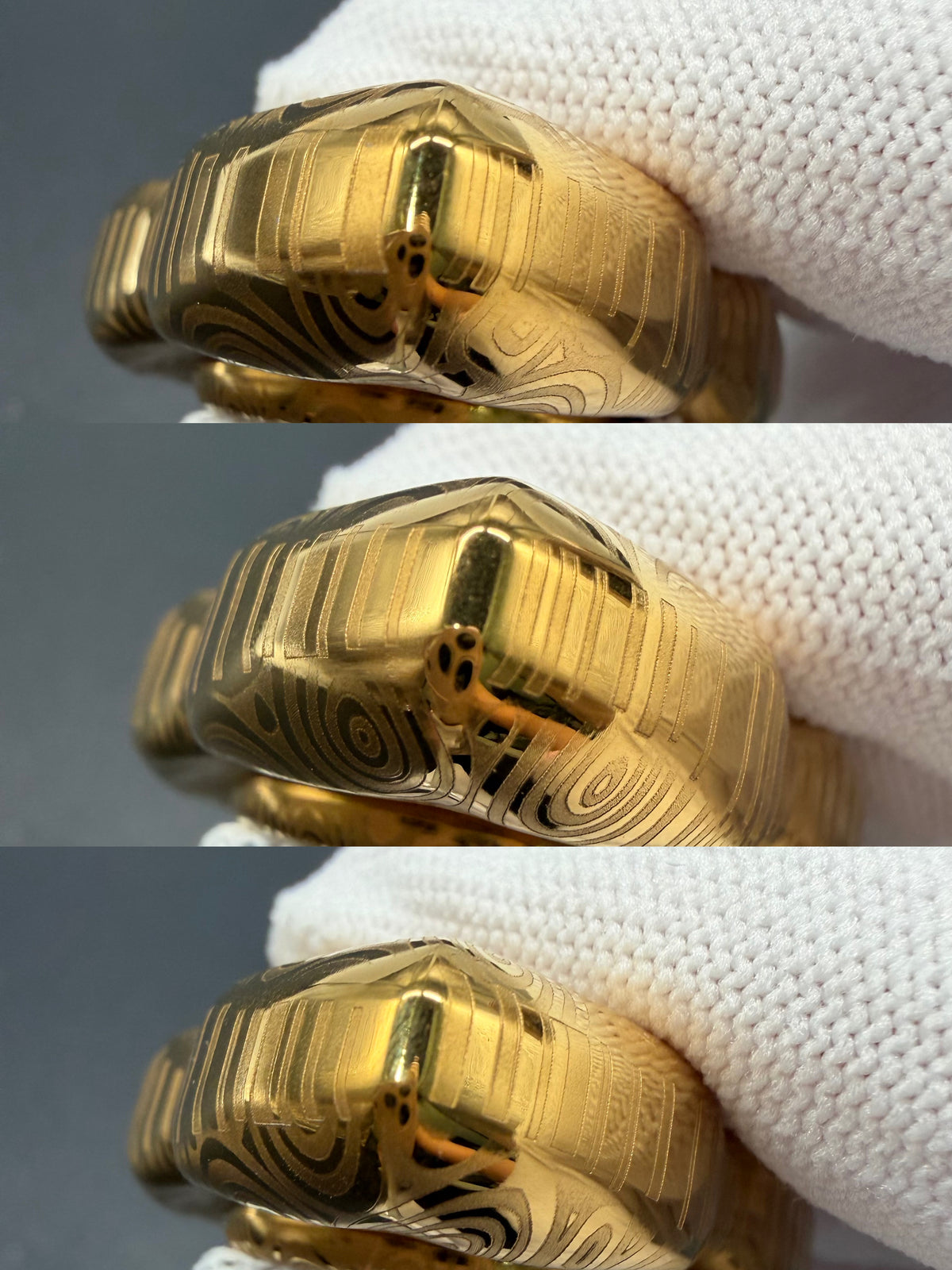 Mirage Stainless Steel Gold Plated Engraved Polished
