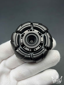 GoBiggeR Pillbug Precision Machined Shell-Opening Metal EDC Fidget Spinner Stainless Steel Distressed