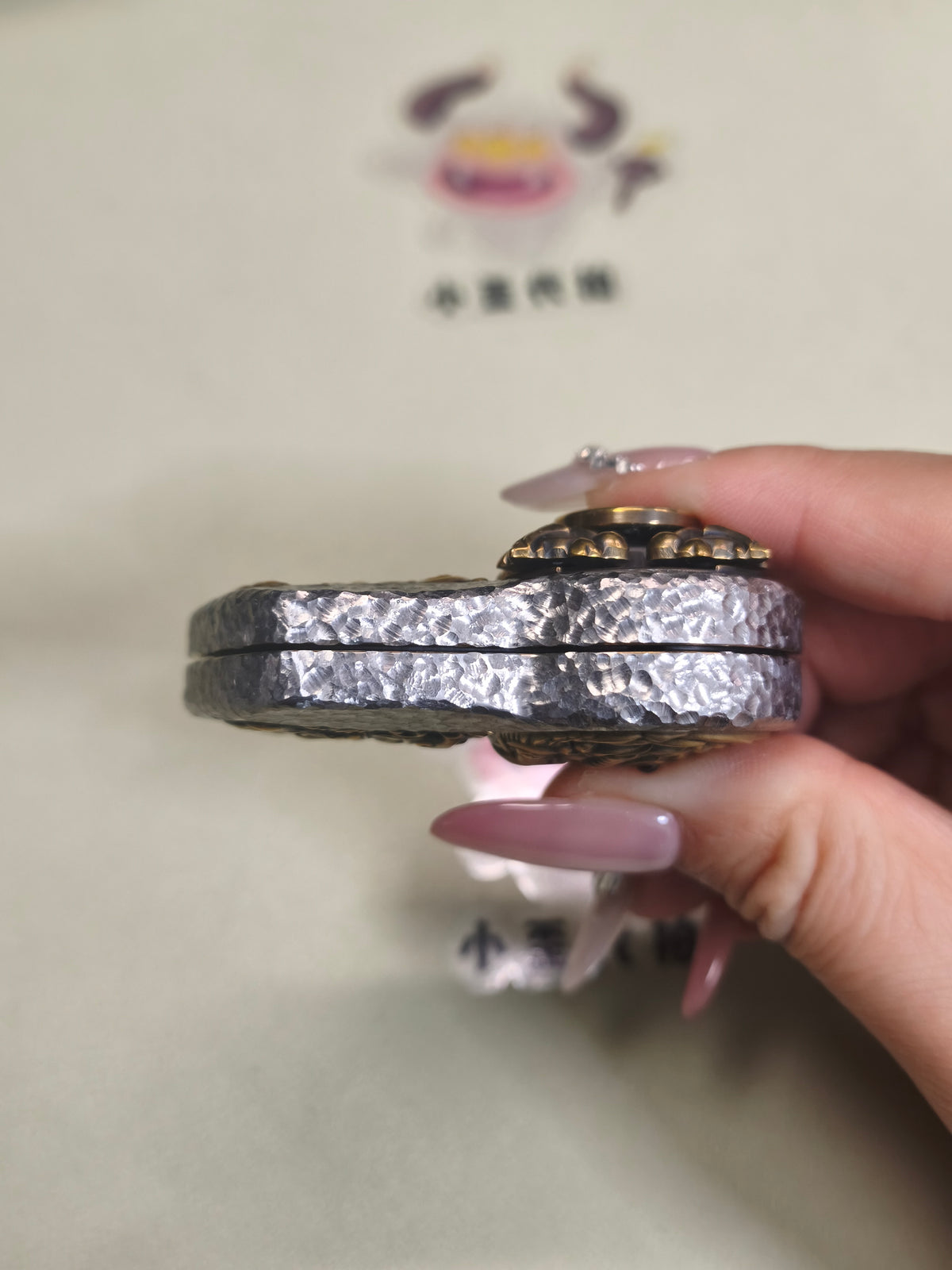 Demon Subduing Toga Tangcao Pattern Titanium Stone Textured