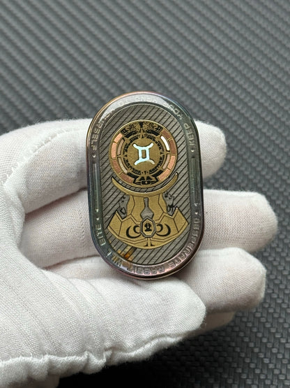 Grumpy Rabbit Rhythm Zirconium Color-Anodized Engraved Polished