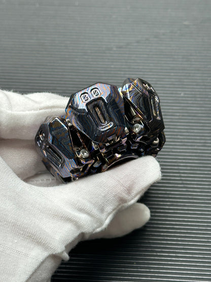 Ancient Iron Shell Opening Zircuti Polished
