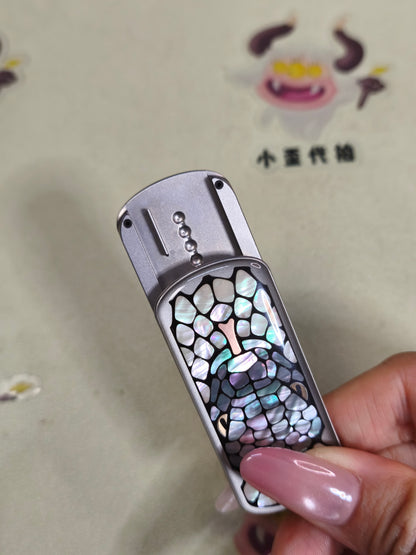 Blade Edge Python Stainless Steel Engraved