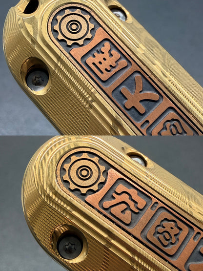 Popping Damasteel Gold Plated